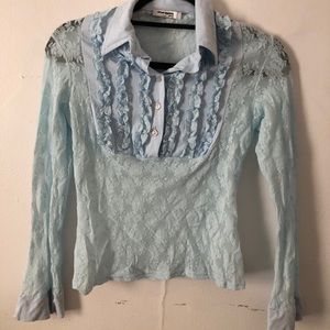 Blue Sharagano Blouse! Size Medium.